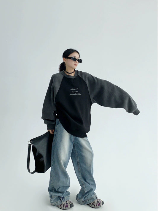 ヴィンテージ裏起毛スウェット｜冬のストリートスタイル(HU077)