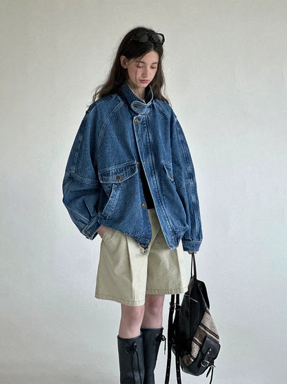 北欧ヴィンテージウォッシュデニムジャケット(TG22LD)