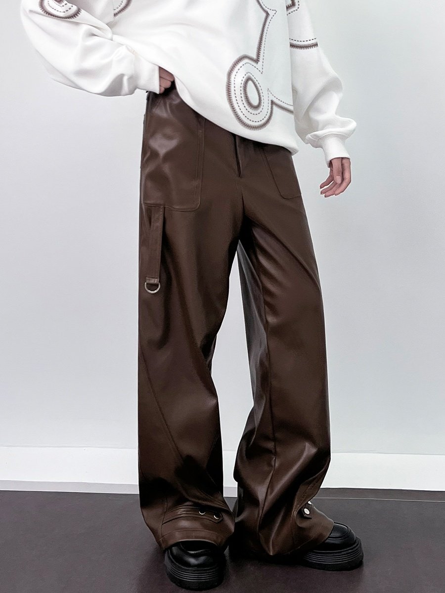 M家オリジナルPUワイドレッグパンツ（AVN019）