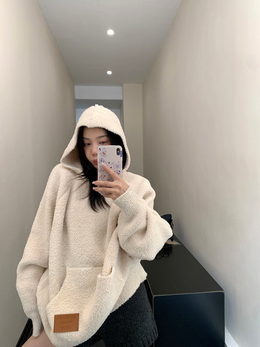 ソフトニット 加厚 オーバーサイズ フーディニット（AVN065）