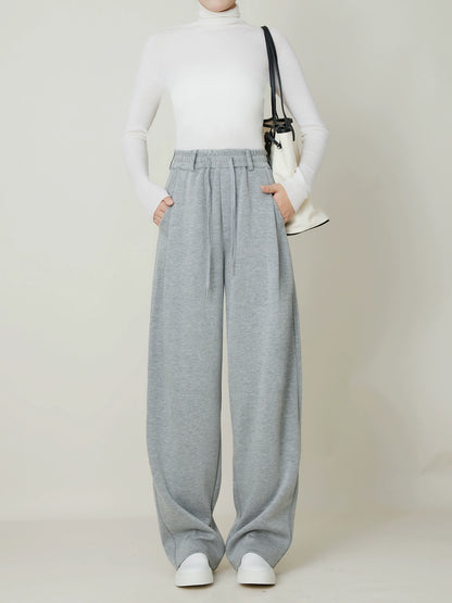 バナナシルエットパンツ｜裏起毛 加厚スウェット風ワイド(CZ356)