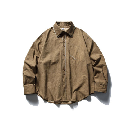 日系レトロ・扎染ダブルカラーロングスリーブシャツ（AVN008）