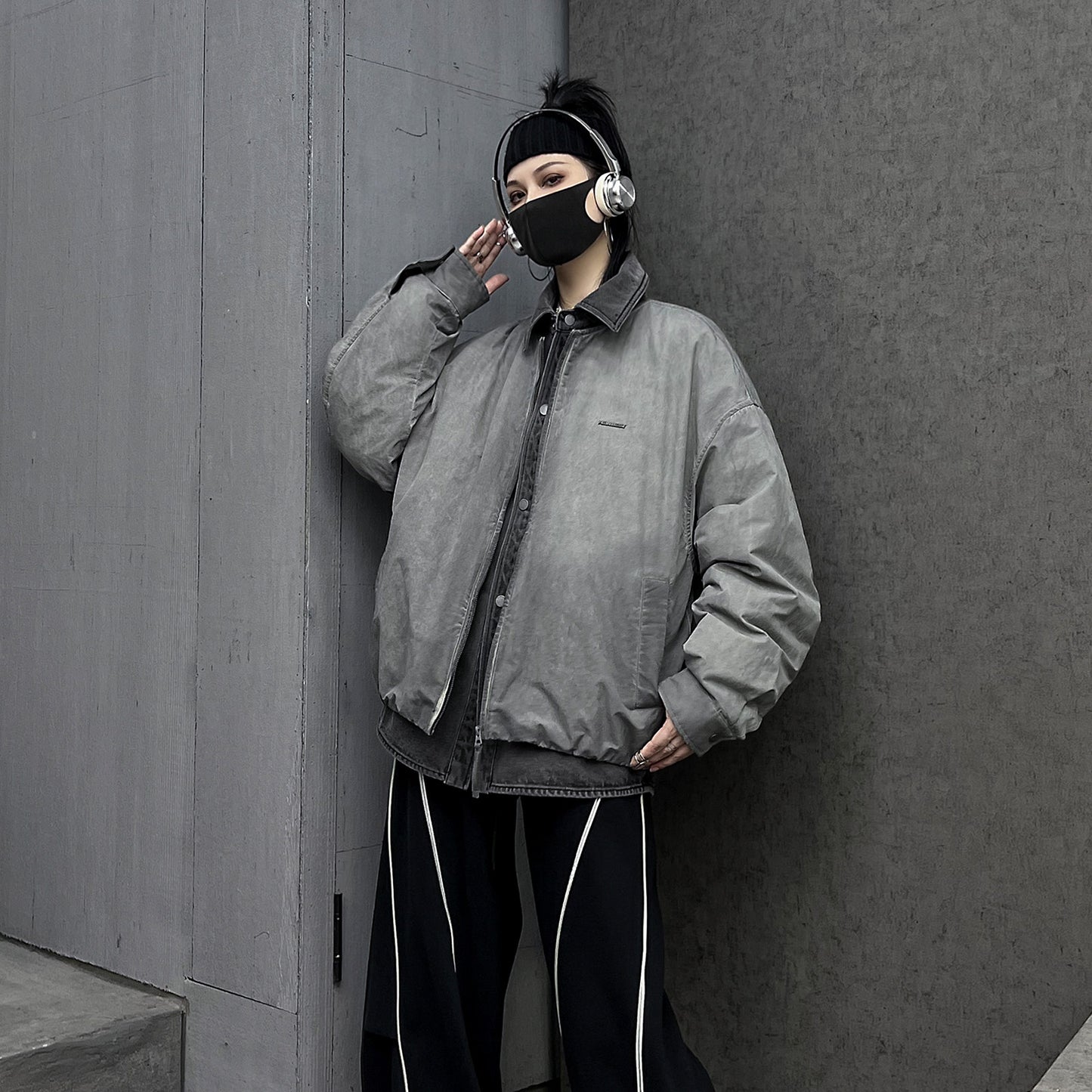 Mスタイリッシュ配色デザイン90%ホワイトダックダウンジャケット（AVN009）