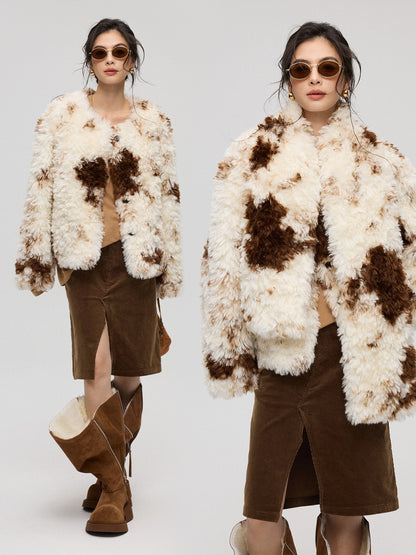 ミルクブラウン短丈アウター＋マフラー（AVN023）