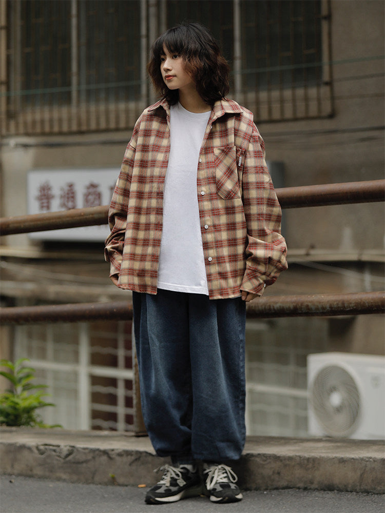 日系ゆるシルエット・ドローストリングデニムパンツ（HU171）