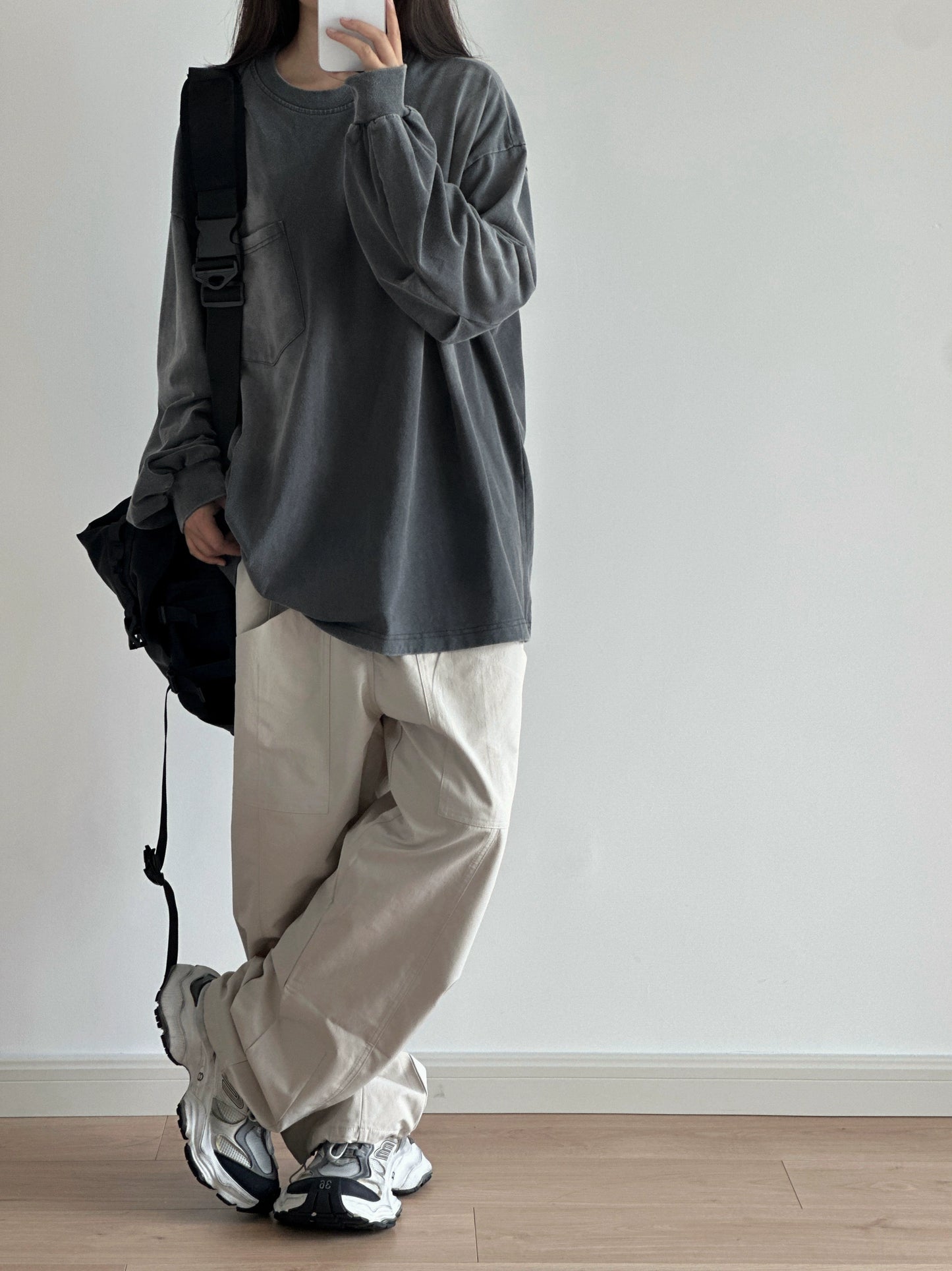 ウォッシュドロングスリーブTシャツ｜ヴィンテージ色落ちトップス（CZ029）