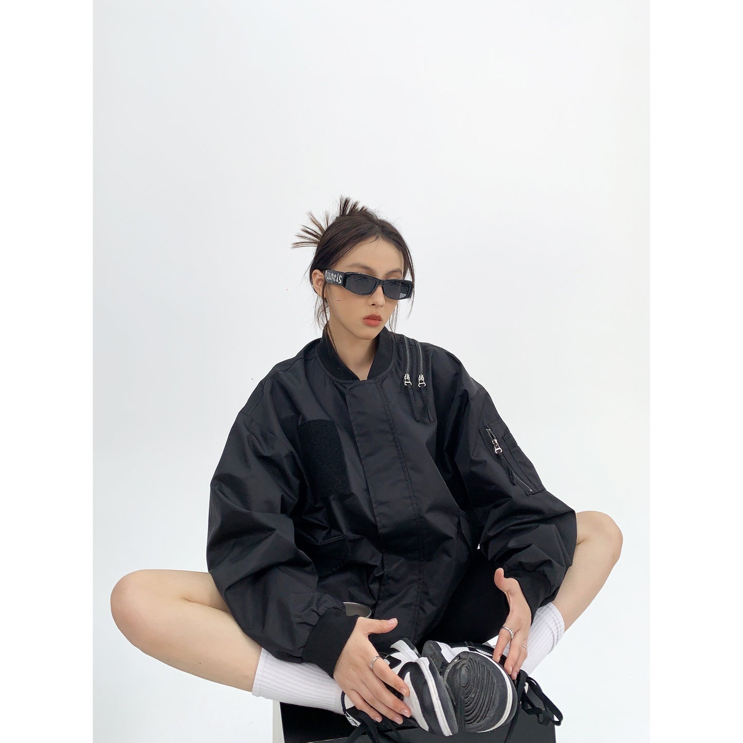 アメリカン廓形 オーバーサイズ ボンバージャケット（ジップ）（AVN070）