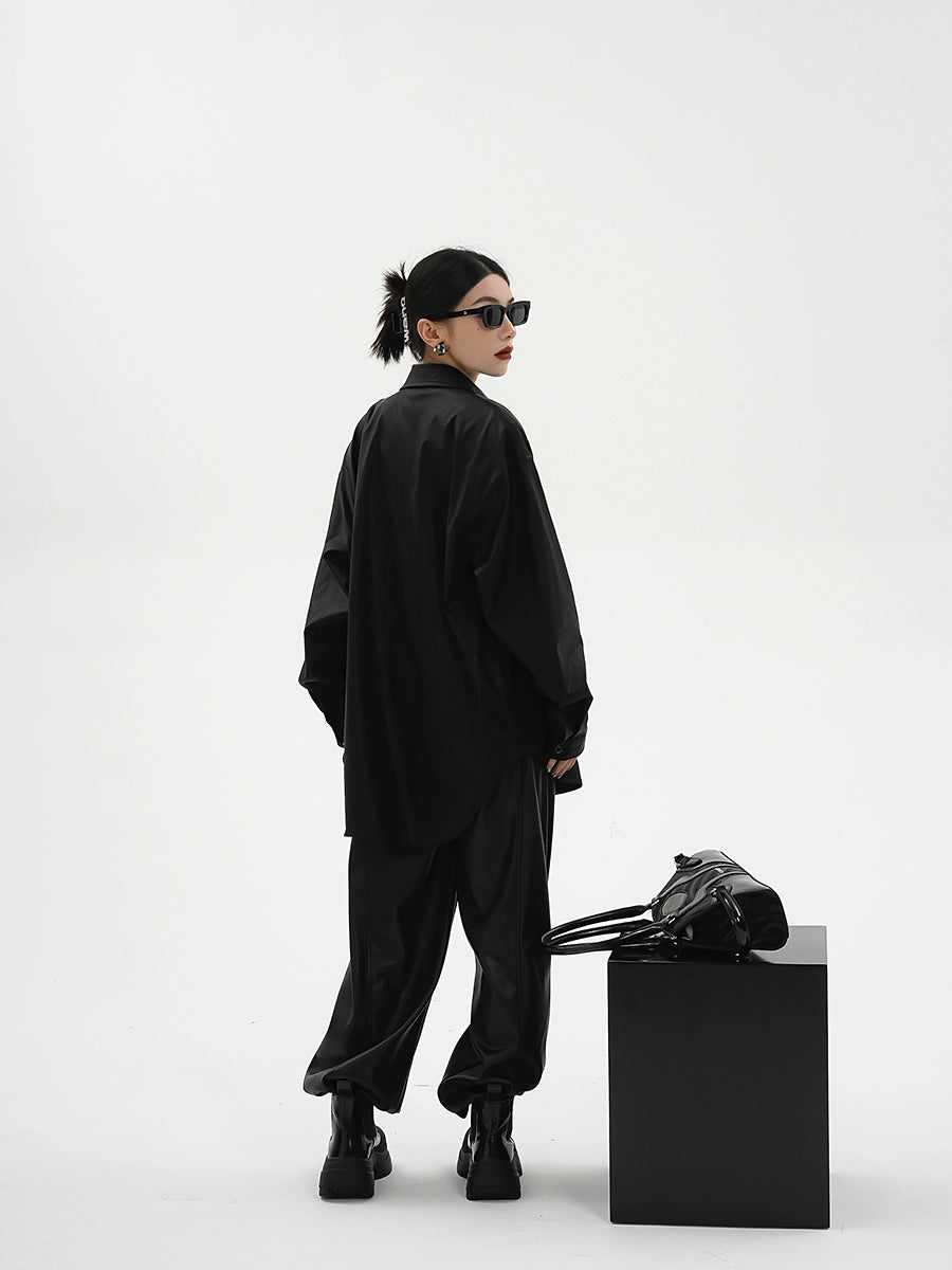 レザーシャツジャケット｜オーバーサイズ デザインシャツ(CZ198)