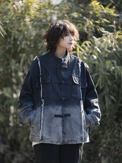 ヴィンテージ切替デニム・ユニセックスジャケット（CZ403）