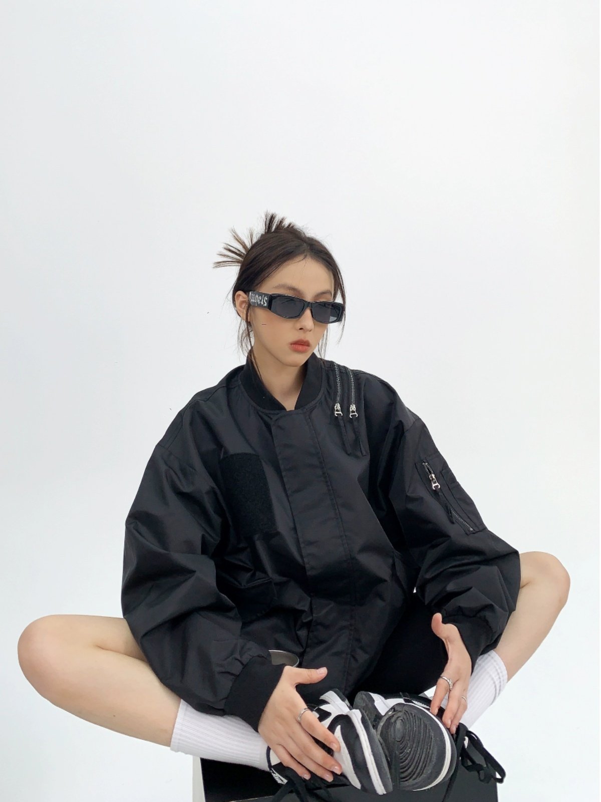 アメリカン廓形 オーバーサイズ ボンバージャケット（ジップ）（AVN070）