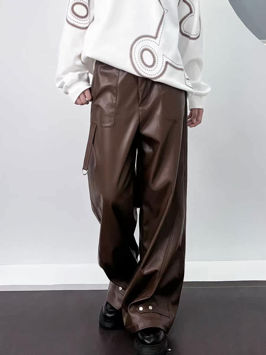 M家オリジナルPUワイドレッグパンツ（AVN019）