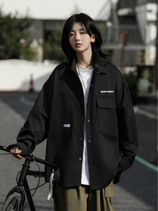 日系ルーズワークシャツジャケット(HU938)