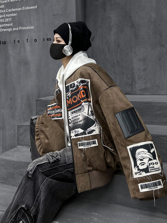 ストリート棒球ダウンジャケット（90%ホワイトダックダウン）（HU097）