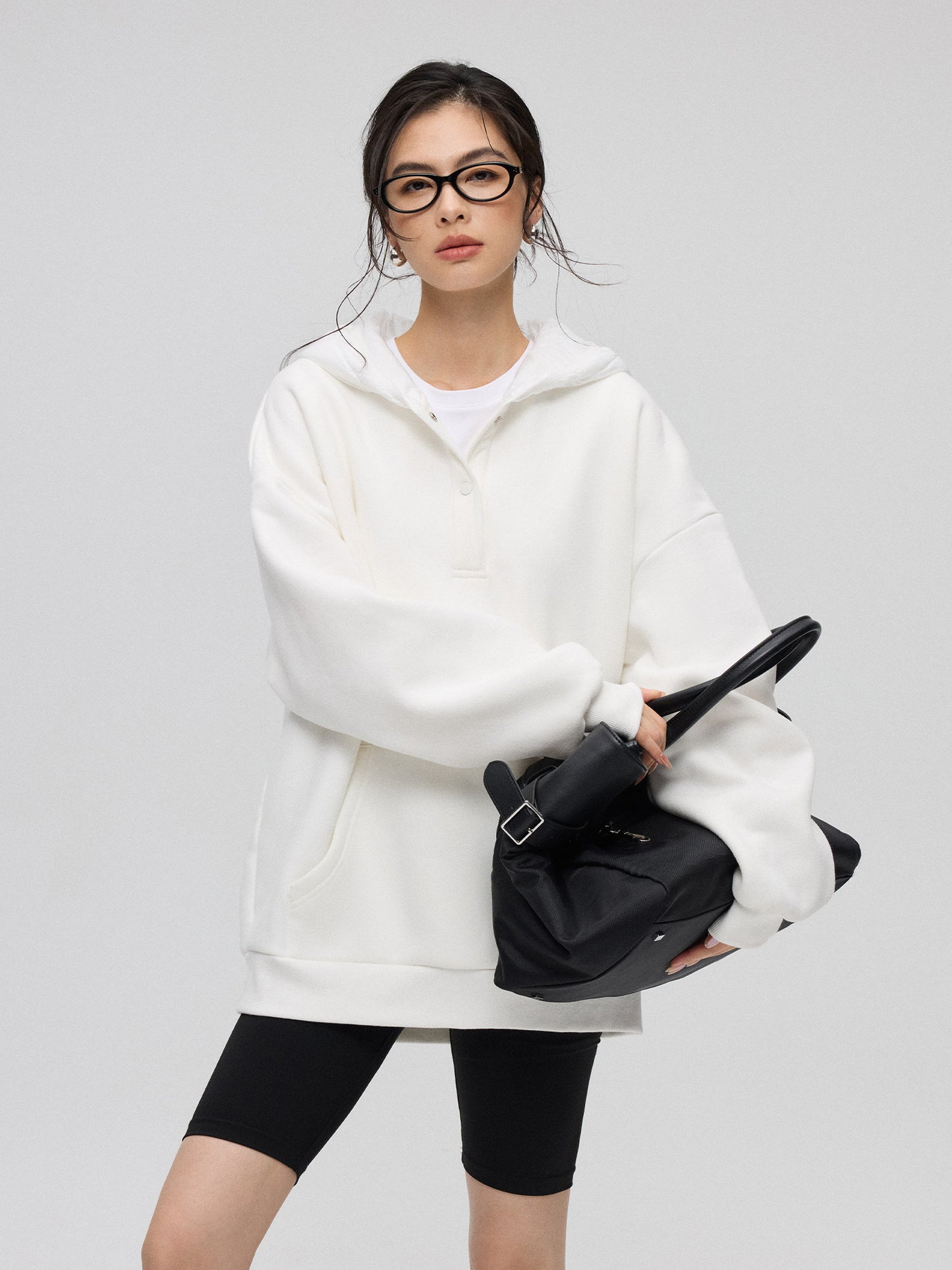 冬季フード切替 オーバーサイズ スウェット（AVN034）