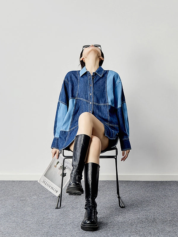 デニム切替シャツジャケット｜ヴィンテージ（CZ063）