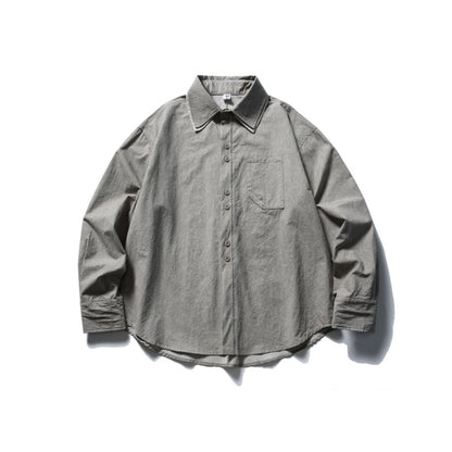 日系レトロ・扎染ダブルカラーロングスリーブシャツ（AVN008）