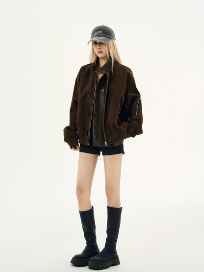 アメリカンレトロヘビーウェイトレザー切替ジャケット(HU595)