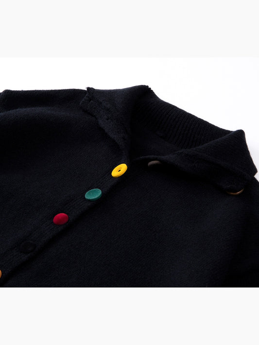 ハイネックカラフルボタンカーディガン｜上品カジュアル ニットトップス(HU295)