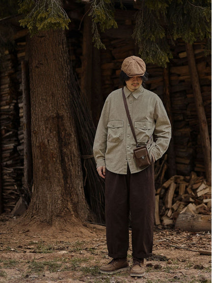 日系レトロ・ワイドテーパード工装パンツ（AVN003）