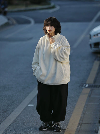 日系ボア半高襟プルオーバー(HU100)