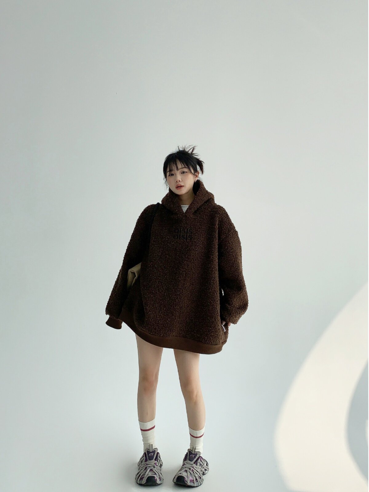 加厚ボア裏地 オーバーサイズ 刺繍フーディー・ストレートパンツ 別売り（AVN043）