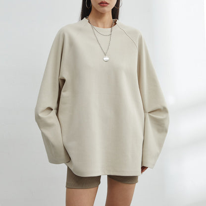 羊角スリーブデザイン 長袖ゆるTシャツ（AVN022）