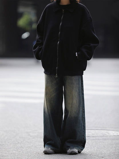 美式ヴィンテージ・ウォッシュワイドデニム（CZ402）