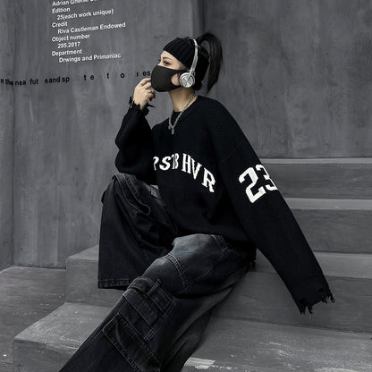 クール×ストリート（ニットトップス＋ワイドデニム）（AVN001）