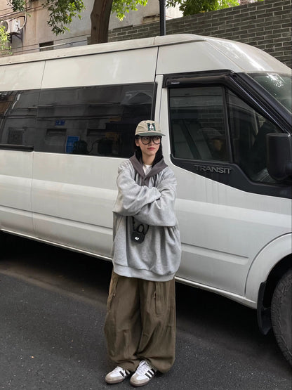 日系レトロ・ワッフル薄起毛フーディ（AVN004）