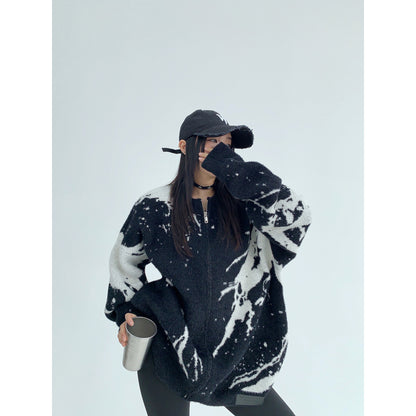 重厚フェイクミンク オーバーサイズ ニットカーディガン（AVN061）