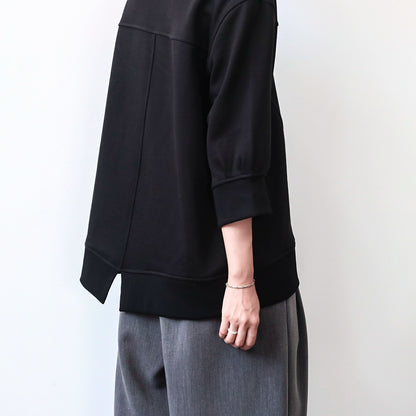 7分袖バックスリットゆるスウェットトップス(HU941)