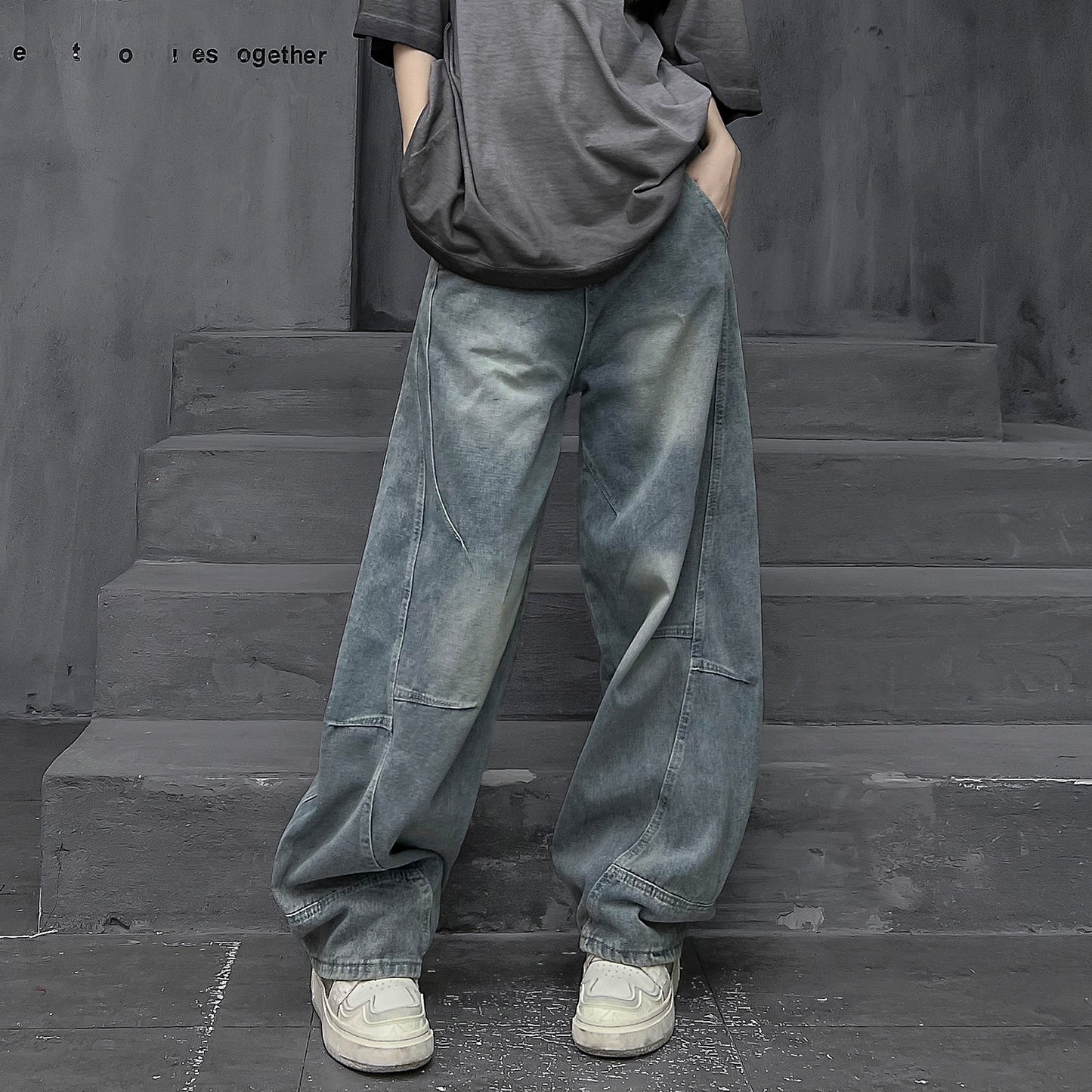 Mヴィンテージストレートデニムパンツ（AVN012）