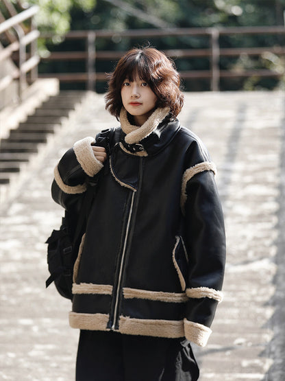 冬を贅沢に包むヴィンテージ羊羔ムートンジャケット（MF280）