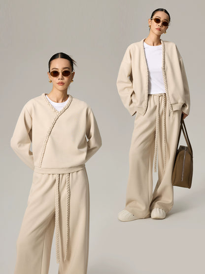 Vネックカーディガン×ワイドパンツ(CZ225)