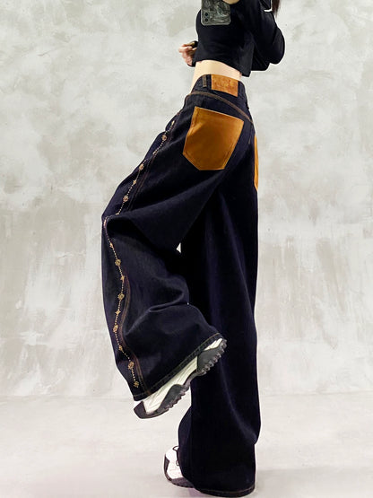 バイカラーポケット ハイウエストデニム（CZ006）