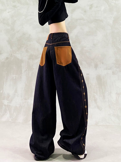 バイカラーポケット ハイウエストデニム（CZ006）