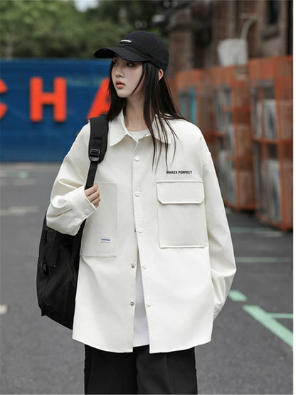 日系ルーズワークシャツジャケット(HU938)