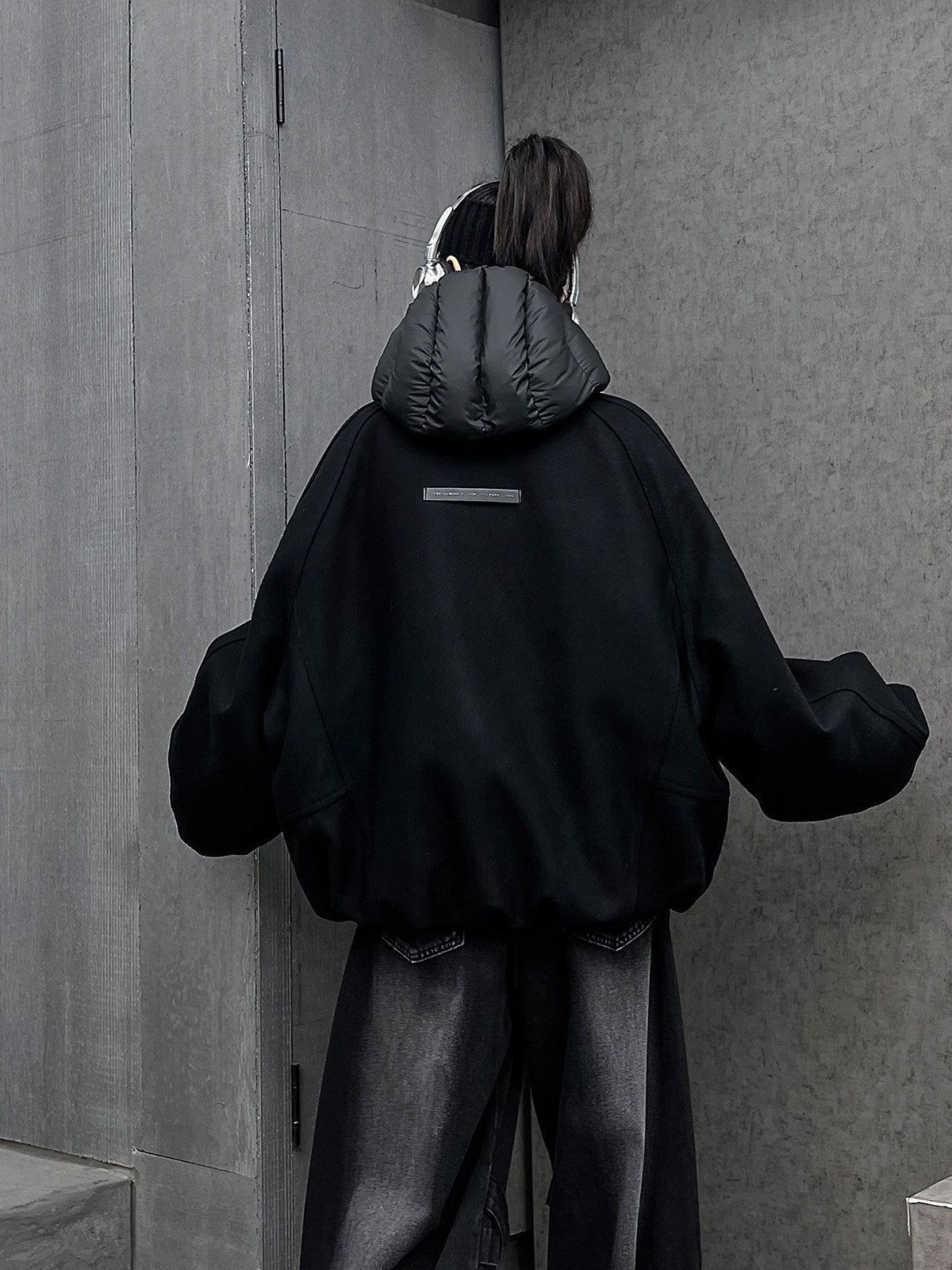 フード羽織ダウンコート（HU599）