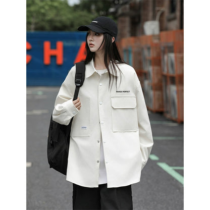 日系ルーズワークシャツジャケット(HU938)