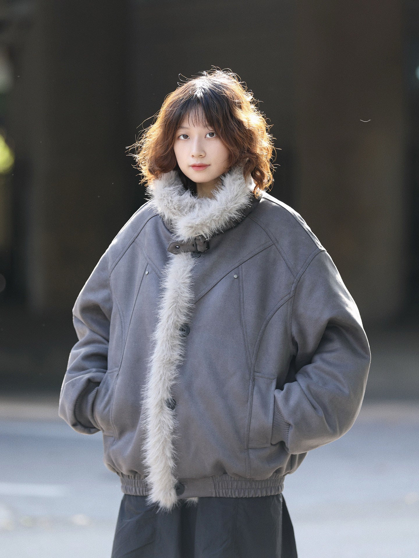 冬のムートンボア・ボリュームあったかジャケット（HU133）