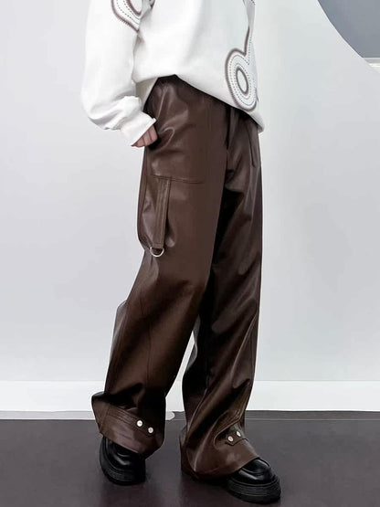 M家オリジナルPUワイドレッグパンツ（AVN019）