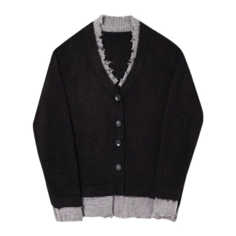 ピグメントモヘア配色カーディガン（HU600）