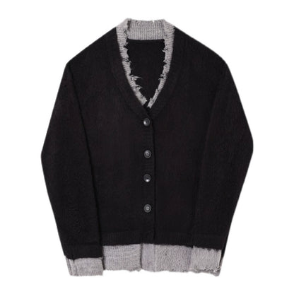 ピグメントモヘア配色カーディガン（HU600）