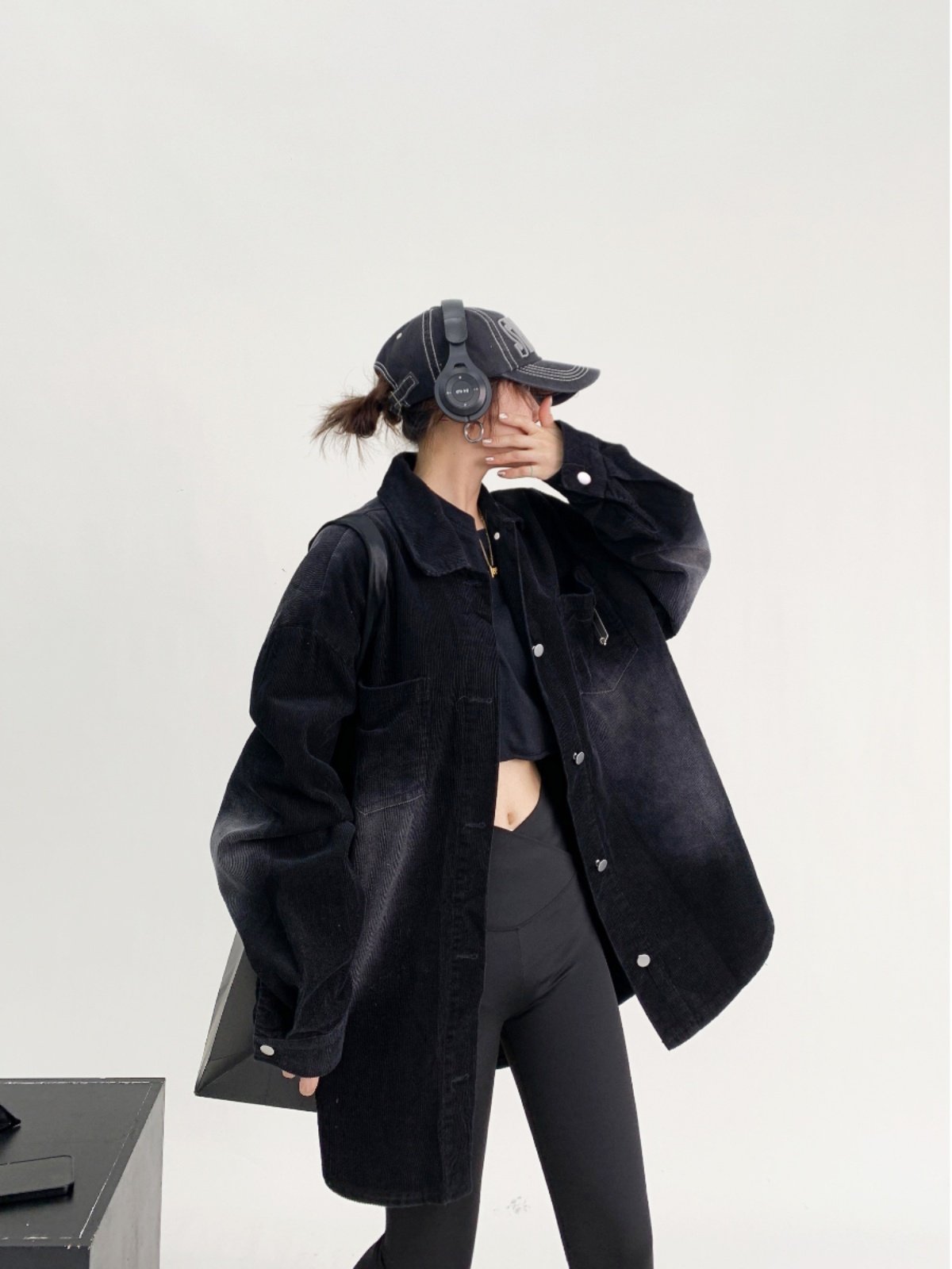 美式レトロ・ヴィンテージ加工コーデュロイシャツジャケット（AVN007）