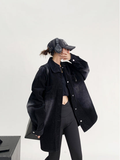 美式レトロ・ヴィンテージ加工コーデュロイシャツジャケット（AVN007）