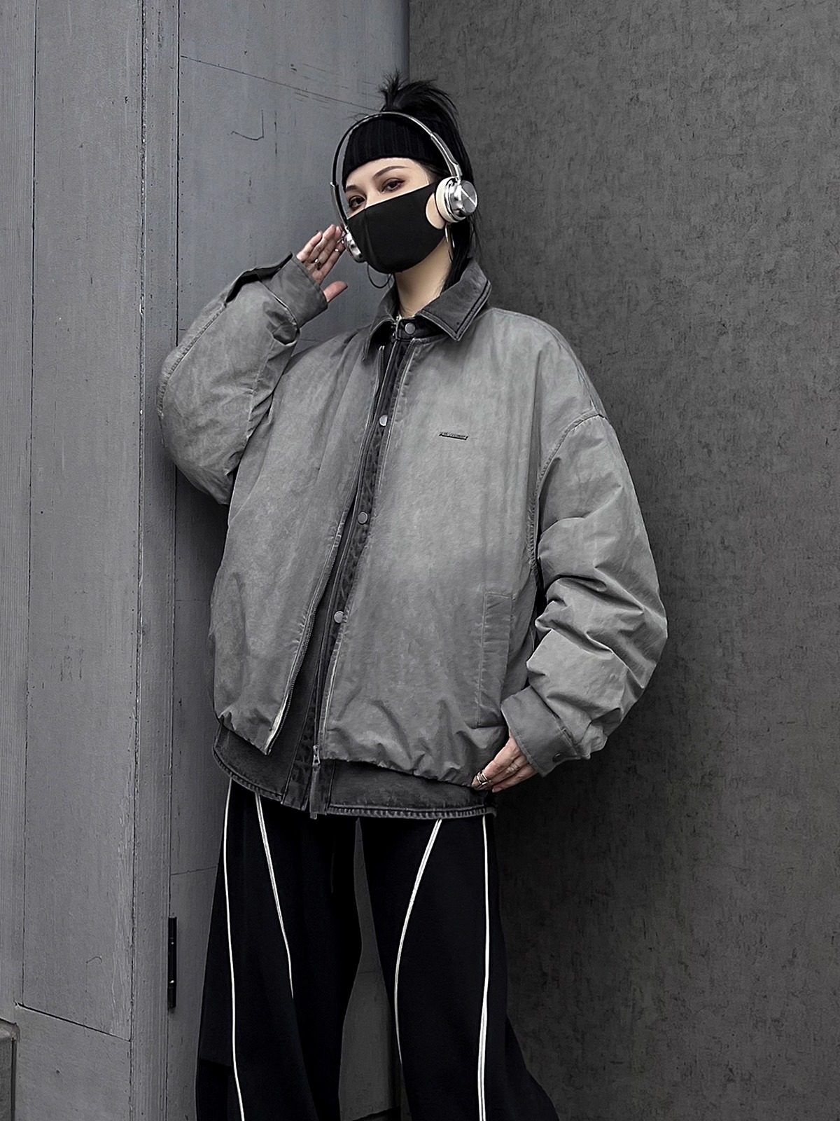 Mスタイリッシュ配色デザイン90%ホワイトダックダウンジャケット（AVN009）