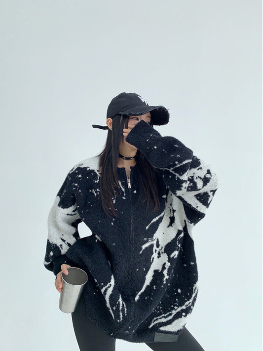 重厚フェイクミンク オーバーサイズ ニットカーディガン（AVN061）