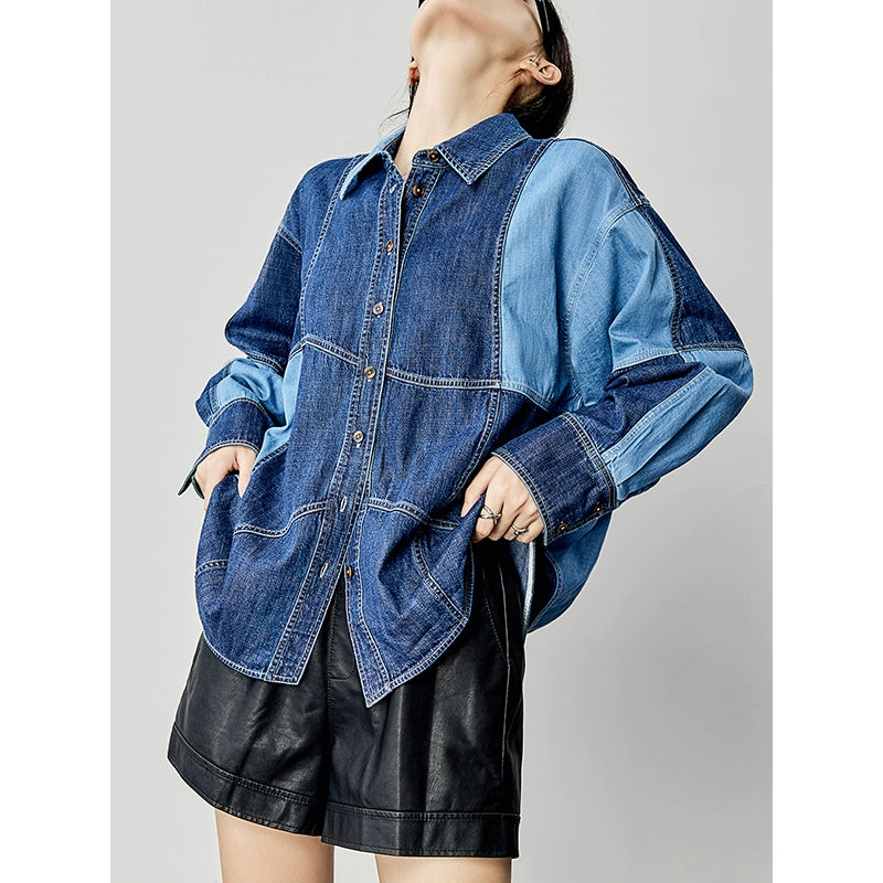 デニム切替シャツジャケット｜ヴィンテージ（CZ063）