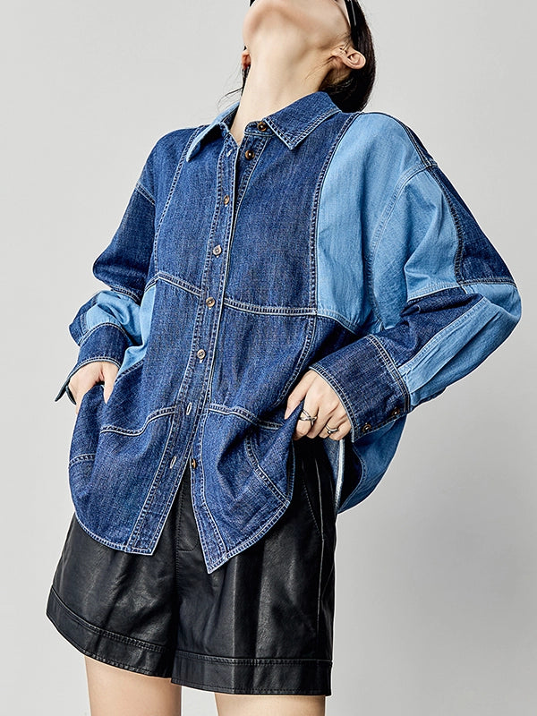 デニム切替シャツジャケット｜ヴィンテージ（CZ063）