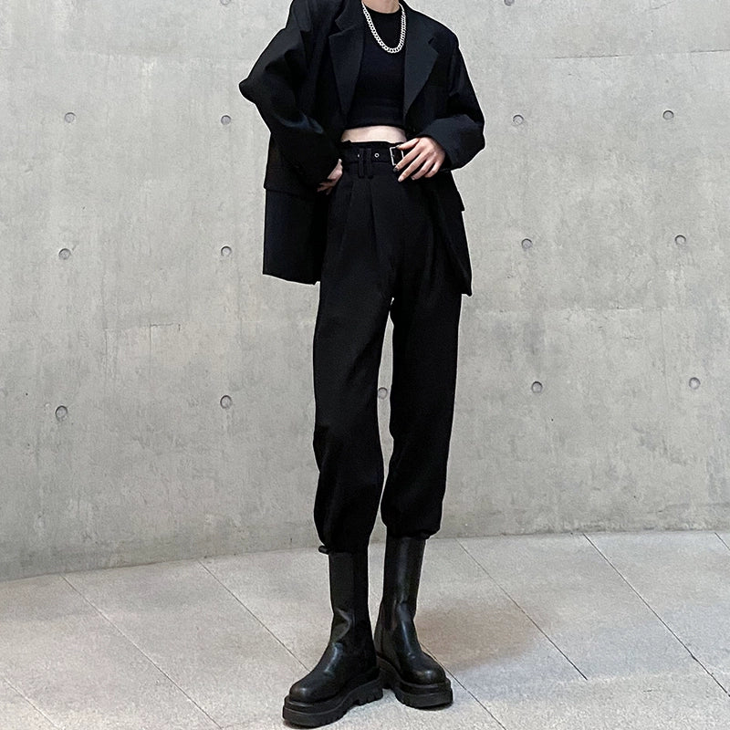 高腰ハイベルトジョガースラックス(CA381-2)